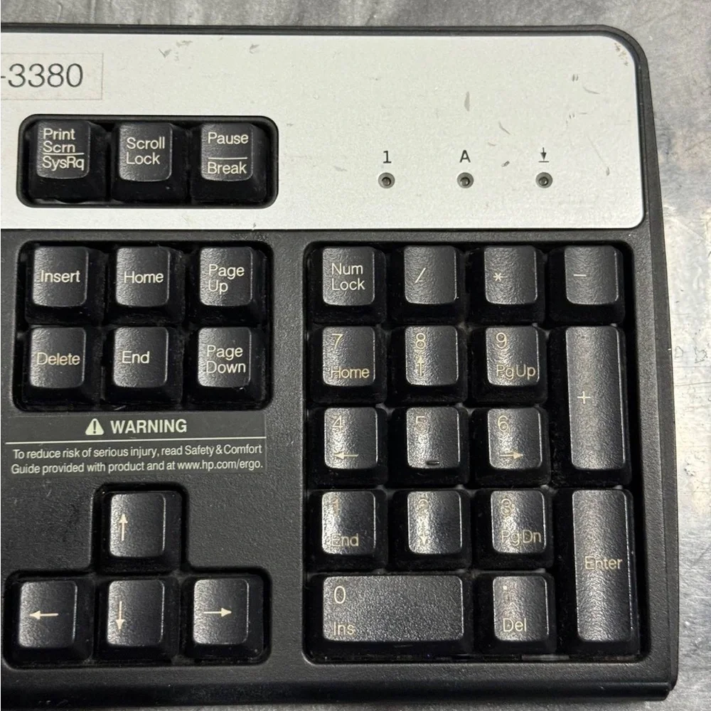 HP Keyboard Model 9109, Wired, Ps Connection, Adjustable height Black